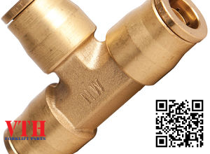 Đầu nối 3 đầu ren ngoài Thau = 3/8” x 1/8”