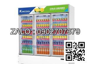 Tủ mát 3 cánh kính Kincool máy nén dưới