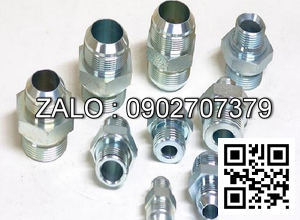Đầu nối ống thủy lực đầu cút thẳng nối ống 3/8 inch, đầu ren trong 3/8-18 NPT côn lõm, gồm: 1 đầu cút và 1 vỏ áo