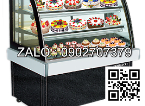 TỦ TRƯNG BÀY BÁNH KÍNH CONG MẦU ĐEN CKE 3SCSB