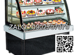 TỦ TRƯNG BÀY BÁNH KÍNH CONG MẦU ĐEN CKE 6SCSB