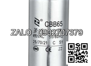 Tụ điện CBB65, 35uF - 450V, phi 50x100mm
