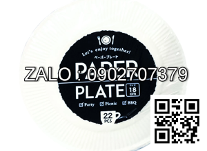 Set 22 đĩa giấy đường kính 18cm (Kiện 10 cái)