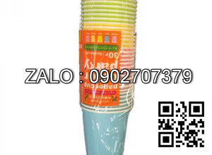 Set 30 cốc giấy màu sắc dung tích 205ml (Kiện 12 cái)