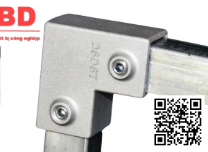 Khớp Nối Sắt Hộp Vuông 25x25mm Không Cần Hàn góc 2 chiều - 2 vít