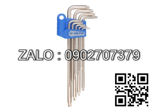 Bộ chìa vặn hoa thị(torx) KING TONY 9 cây T10-T50 cán bọc nhựa(chữ T)
Mạ crom 22309PR