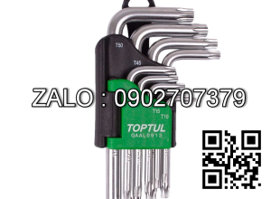 Bộ chìa vặn hoa thị(tamper) TOPTUL 9 cây
T10-T50 loại dài Mạ crom GAAL0919