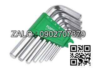 Bộ chìa vặn lục giác bi TOPTUL 7 cây 2.5-
10mm loại dài Mạ crom GAAL0704