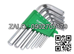 Bộ chìa vặn lục giác thường TOPTUL 7 cây 2.5-10mm dạng gập mạ crom đen AGFB0703