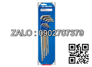 Bộ chìa vặn hoa thị (torx) VATA 8 cây T9-T40
dạng gập Mạ crom 14-14F08A1