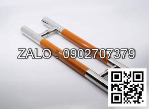 TAY CỬA KÍNH INOX + GỖ