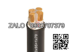 Dây cáp điện bọc PVC/CXV 3+1R CXV 3x70+1x50 mm