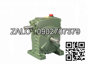 Hộp giảm tốc dạng đứng trục vít - bánh vít Yushen vỏ gang , size : 100 , tỉ số truyền 1/10 Cốt vào( cốt nhỏ) nằm trên Model : WPS