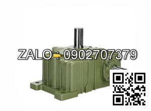Hộp giảm tốc dạng úp ( nằm ) trục vít - bánh vít Yushen vỏ gang , size : 147 , tỉ số truyền 1/40 trục cốt ra hướng lên trên Model : WPO
