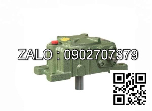 Hộp giảm tốc dạng úp ( nằm ) trục vít - bánh vít Yushen vỏ gang , size : 50 , tỉ số truyền 1/50 trục cốt ra hướng xuống dưới Model : WPX