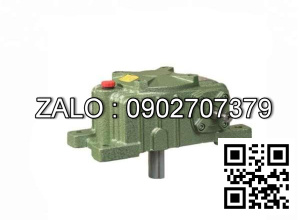 Hộp giảm tốc dạng úp ( nằm ) trục vít - bánh vít Yushen vỏ gang , size : 250 , tỉ số truyền 1/25 trục cốt ra hướng xuống dưới Model : WPX