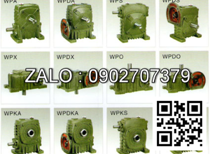 Hộp giảm tốc dạng đứng trục vít - bánh vít Yushen vỏ gang , size : 100 , tỉ số truyền 1/20 mặt bích ( mặt loa ) nằm bên trên Model : WPDS