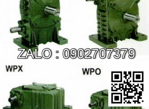 Hộp giảm tốc dạng vuông góc thân đứng vỏ gang , size :70 , tỉ số truyền 1/60 mặt bích (mặt loa) nằm ở phía trên Model : HMW ( WPDS )