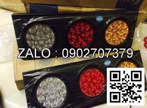 Đèn hậu xe tải , container 12V-24V 16 bóng , bộ 3 cái ( loại tròn )