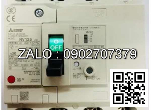 CB khối chống giật Mitsubishi NV125-HV 4P 100A 50kA 30mA
