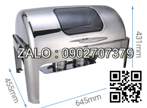 Lò điện hâm buffet chữ nhật chân vàng (nắp PC) dùng điện LHDSK61161-2