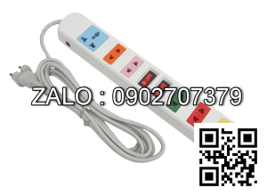 Ổ Điện 6 Lổ Cắm Honjianda HJD 0326B-D 2500w - 3m (Hàng Việt Nam CLC)