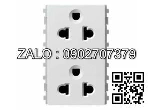 Ổ cắm đôi 3 chấu Schneider Zencelo A 84426LUES2_WE_G19 ( Màu trắng)