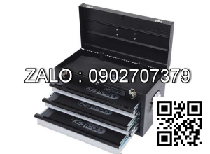 Thùng đồ nghề 2 ngăn bằng sắt tay đen