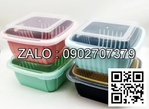 Bộ rổ nhựa kèm chậu có nắp đậy 3in1 (Kiện 60 bộ)