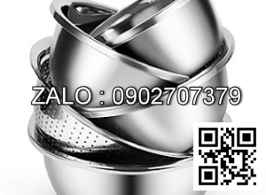 Bộ thau rổ Inox không gỉ 5 món tiện dụng (Kiện 40 bộ)