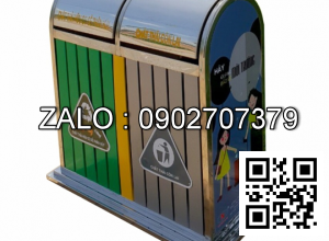 Thùng rác 2 ngăn inox TR2NI