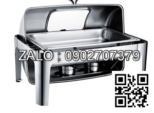 Nồi hâm buffet chữ nhật 1 ngăn nắp kính