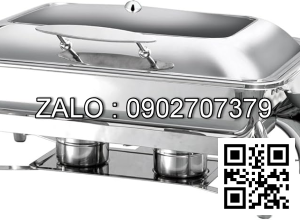 Nồi Hâm Buffet Chữ Nhật Nắp Kiếng Chân Rời AT62593