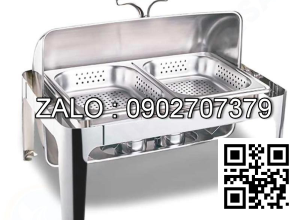 Nồi Buffet Chữ Nhật Nắp Mở Thu Gọn 2 Ngăn Sâu 65mm NF2117-2