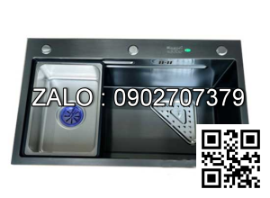 Chậu rửa bát Kagol KND7545 1 hố nano đen (750x450x230 mm)