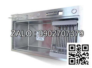 Chậu rửa bát KAGOL K7846B-BT 304 một hố có bàn, cài dao bậc thang, inox 304 (780x460x240 mm)