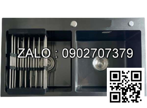 Chậu rửa bát KAGOL KND6045 một hố Nano đen (600 x 450 x 240 mm)