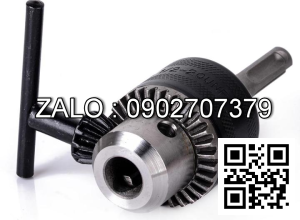 Bộ đầu chuyển chuôi khoan gài sang cặp SDS-plus, gồm: đầu cặp có khóa cặp tối đa 13mm