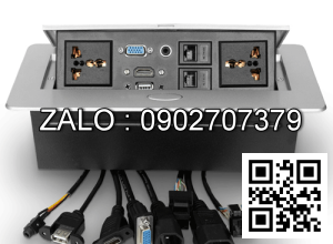 Bo o cam cong truyen thong da nang am ban, cong ket noi bao gom: 2 o cam dien, 1 cong HDMI, 1 cong VGA, 1 am thanh 3.5, 1 USB, 1 jac k RJ11, Mau xam trang, Vat lieu: Hop kim nhom sat, son tinh dien, KT nap: 265*120*70