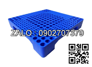 Pallet nhựa lót sàn 600x600x100mm màu xanh