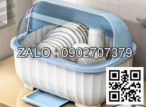 Kệ úp bát đĩa có nắp đậy và khay thoát nước ( 48.3 x 44 x 28 cm)