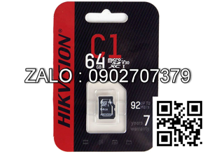 Thẻ Nhớ MicroSD Hikvision C1 64GB - 92Mb/S Box Class10 Chính Hãng
