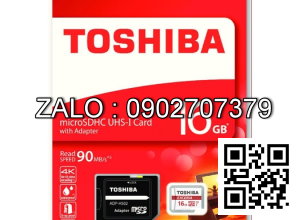 Thẻ Nhớ MicroSD 16G Class 10 Toshiba Box, Box Đỏ 90mb/S