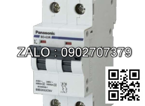 MCB 2 pha 25A ngắn mạch & chống rò Panasonic