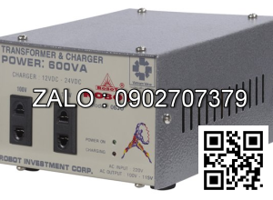 Máy biến thế có sạc ắc quy Robot 600VA ( 12-24V )