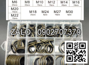 Hộp long đen lõi cao su 162 chiếc 12 size các loại