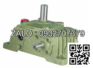 Hộp giảm tốc dạng vuông góc thân đứng vỏ gang , size : 80 , tỉ số truyền 1/30 cốt đầu ra chỉ lên phía trên Model : VW ( WPO )