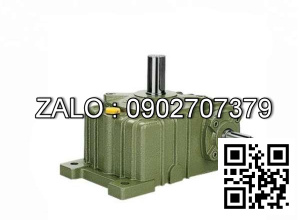 Hộp giảm tốc dạng úp ( nằm ) trục vít - bánh vít Yushen vỏ gang , size : 80 , tỉ số truyền 1/10 trục cốt ra hướng lên trên Model : WPO