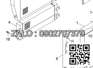 Két làm mát nước xe cạp Hitachi EX400-5