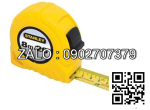 Thước dây Thép Stanley 8mx25mm vỏ chống 
trơn 30-456